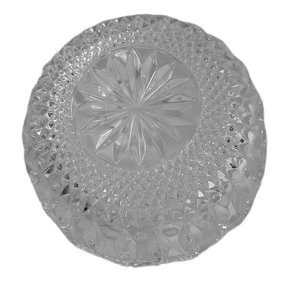 Vintage 25% Lead Crystal Bowl Clear Cut Glass Scalloped Edges - Japan - Picture 6 of 6